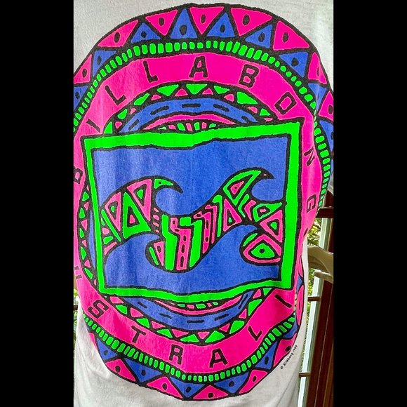 ▪️VTG▪️BILLABONG▪️1990's Neon Wave Graphic T-shirt - Picture 5 of 9